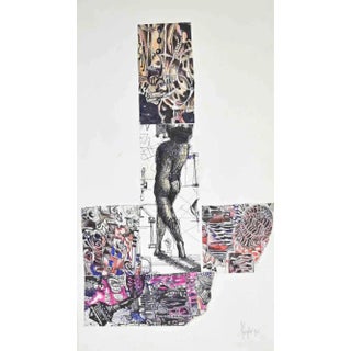 Alberto Inglesi, Surreal Composition, Mixed Media on Paper, 1996 For Sale