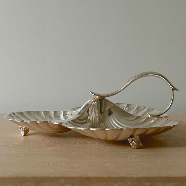 Vintage English Silver Plate Shell Serving Tray by Barker Brothers For Sale In Washington DC - Image 6 of 9