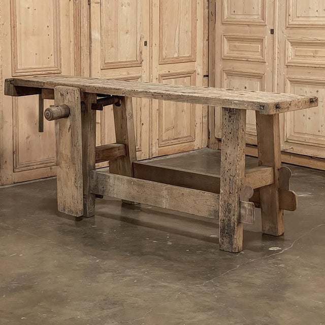 Rustic European 19th Century Rustic Carpenter's Bench For Sale - Image 3 of 12