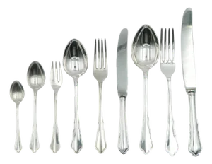 Silver-Plated Cutlery Set for Six People, 1920s, Set of 57
