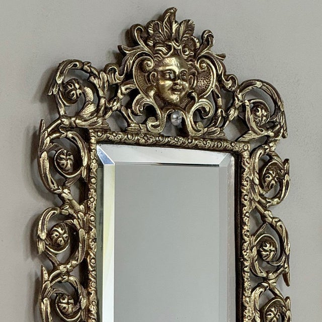 19th Century Italian Renaissance Cast Bronze Mirrored Wall Sconces - a Pair For Sale - Image 10 of 18