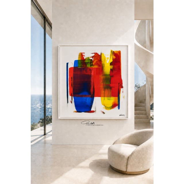 2020s "Calm of Harmony" Abstract Acrylic Painting by Parscha Mirghawameddin For Sale - Image 4 of 18