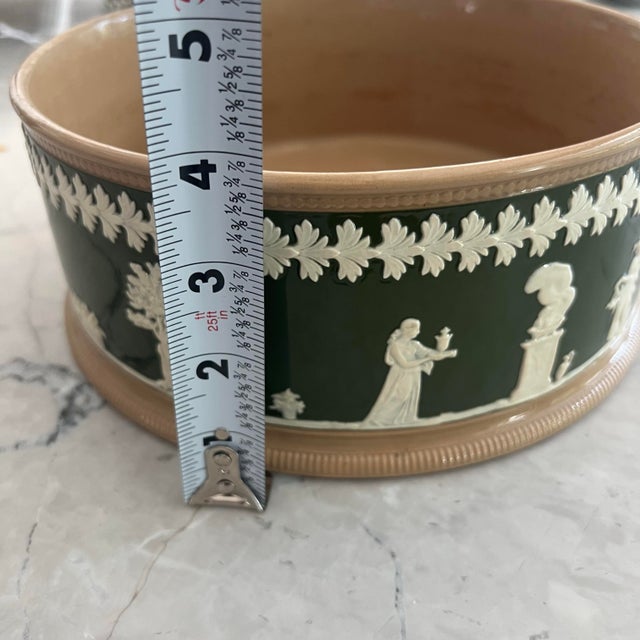 Antique Copeland Late Spode Jasperware Green Planter or Bowl For Sale - Image 11 of 11