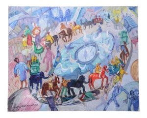 Maurice Vagh-Weinmann (France/Hungarian, 1897-1978) Surrealism Oil on Canvas. Amusement Park