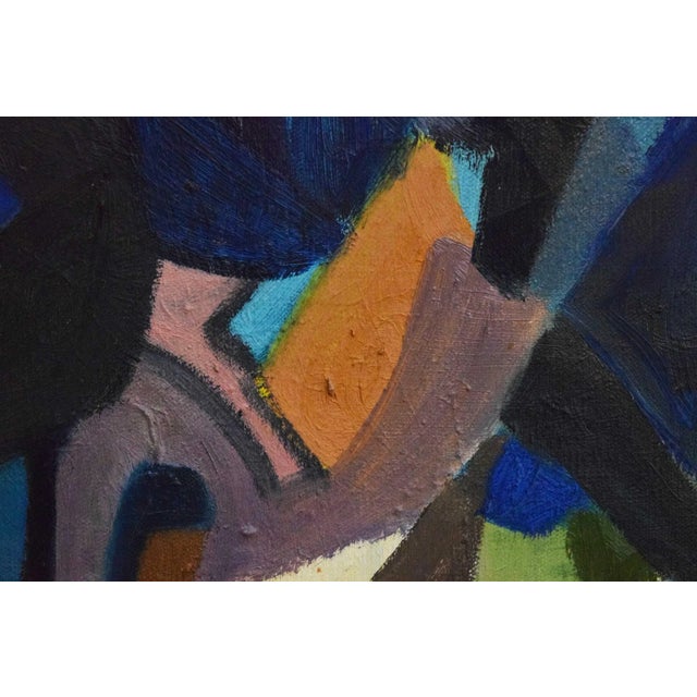 Large Mid Century Abstract Oil on Canvas Signed and Dated, 1971 For Sale - Image 12 of 14