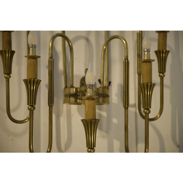 Monumental Bronze Wall Sconce, 1940s For Sale - Image 6 of 15