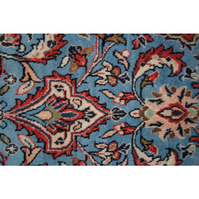 Traditional Red & Blue Geometric Floral Medallion Wool Area Rug Carpet 4 X 7' For Sale - Image 10 of 10