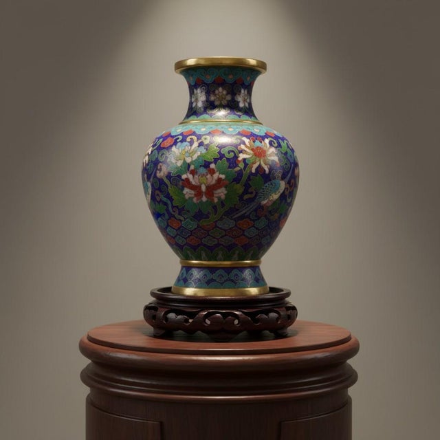Elevate your favorite porcelain, cloisonné, jade carving, bonsai pot, or sculpture with this vintage Chinese carved wood...