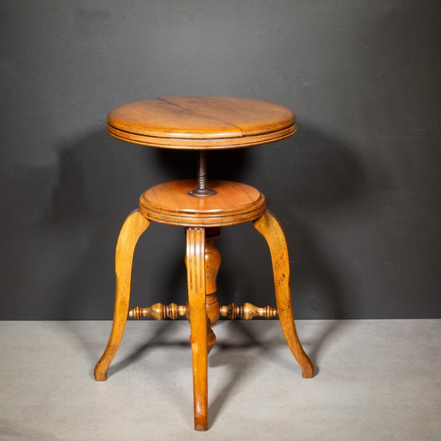 Late 19th C. Adjustable Piano Stool c.1880 For Sale In San Francisco - Image 6 of 9