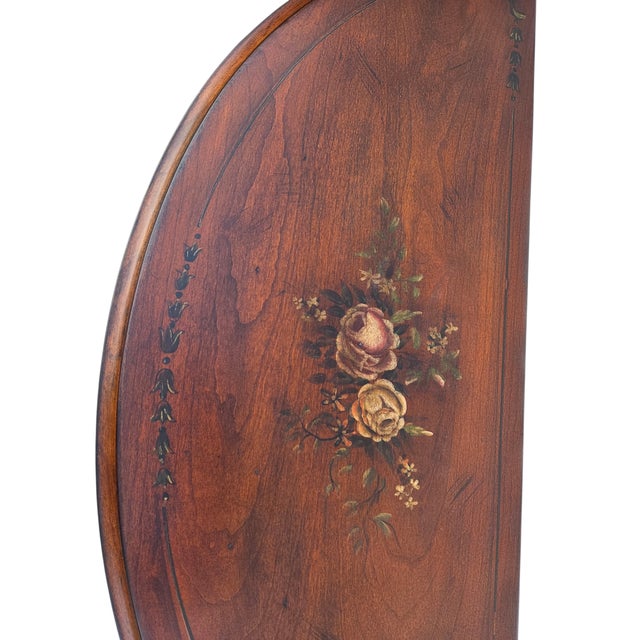 1990s Ethan Allen Tuscany Demilune Console Hall Table Server Neo Classical End Table For Sale - Image 13 of 18