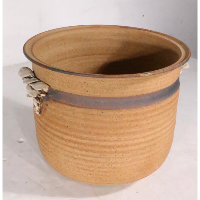 1970s 1970's Studio Made Art Pottery Stoneware Planter With Fungus Growth Decoration For Sale - Image 5 of 15