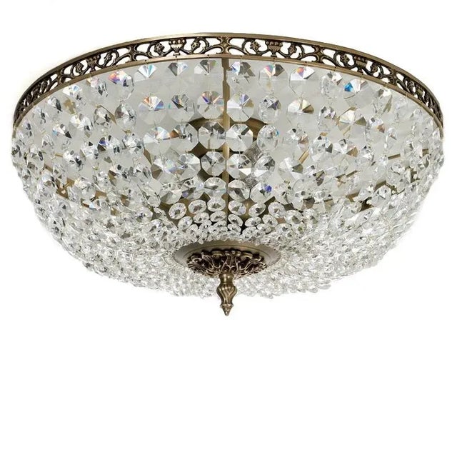 Large Classic Ceiling Plafond Light With Crystals For Sale - Image 11 of 11