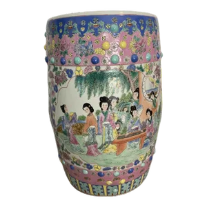 Qing to Republic Period Famille Rose Porcelain Garden Stool- 1880's