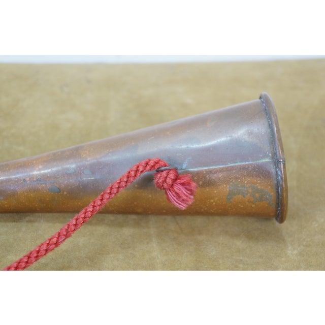 Metal 20thC English Brass & Copper Fox Hunting Coach Bugle Horn Trumpet 27" For Sale - Image 7 of 14