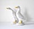 White Pair of French Poterie De Bavent Tin-Glazed Faience Pottery Geese Figurines For Sale - Image 8 of 9