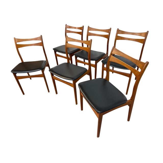 Mid-Century Modern Mid-Century Danish Modern Teak Dining Chairs - Set of 6 For Sale - Image 3 of 7