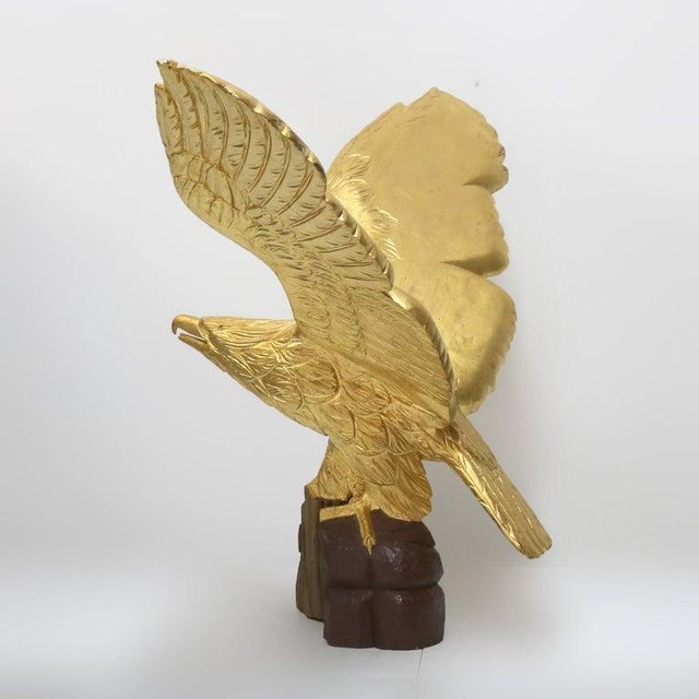 Oversized Vintage Carved Giltwood Eagle 20thC For Sale - Image 4 of 11