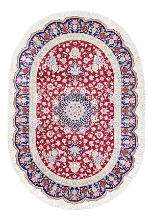 Ghom Silk Rug in Crimson