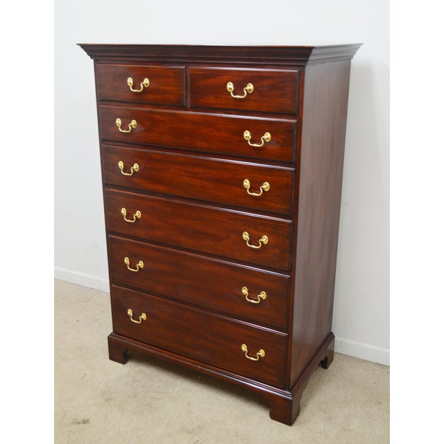 Late 20th Century Henkel Harris Mahogany Chest of Drawers For Sale - Image 5 of 9
