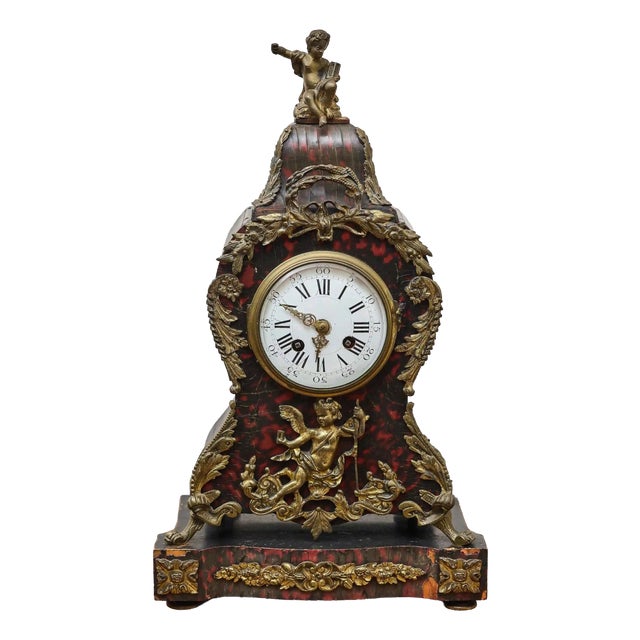 19th Century Boulle Table Clock For Sale