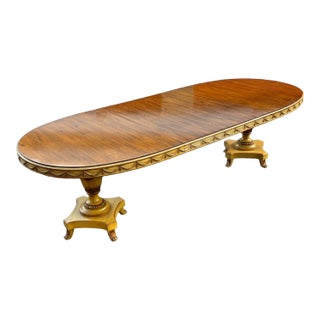 Vintage Karges Furniture Rosewood Oval Top Neoclassical Style Oval Extending Dining Table For Sale