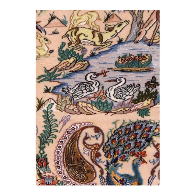 Traditional 2020s Bige Persia Isfahan Silk & Wool For Sale - Image 3 of 5