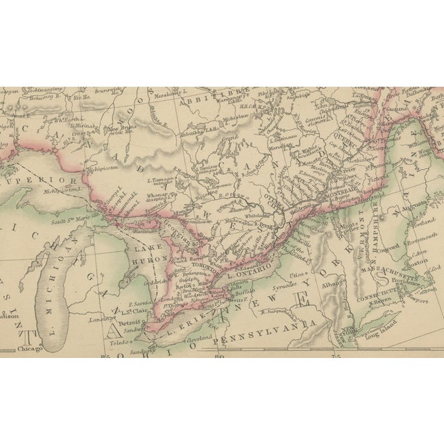 Antique Map of British North America, 1860 For Sale - Image 10 of 11