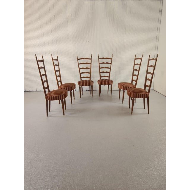 Red Vintage Chairs from Paolo Buffa, 1950s, Set of 6 For Sale - Image 8 of 8