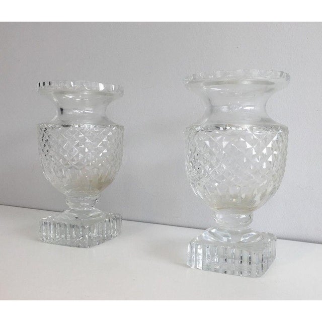 Neoclassical 1900s Medicis Style Crystal Vases - a Pair For Sale - Image 3 of 7