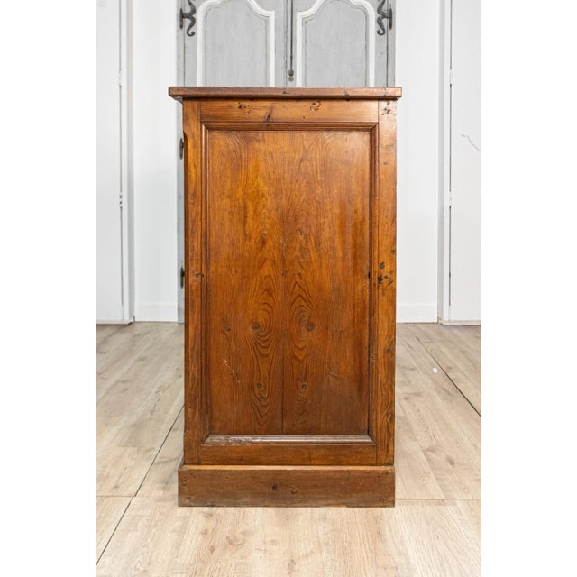 Mid 20th Century Italian Walnut and Iron Pastaia Shop Cabinet with Nine Drawers and Glass Panels For Sale In Atlanta - Image 6 of 8