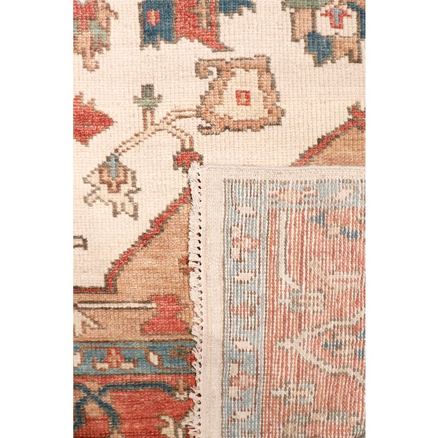 Pasargad Home Serapi Ivory Wool Area Rug- 9'10'' X 14' 1'' For Sale - Image 4 of 6