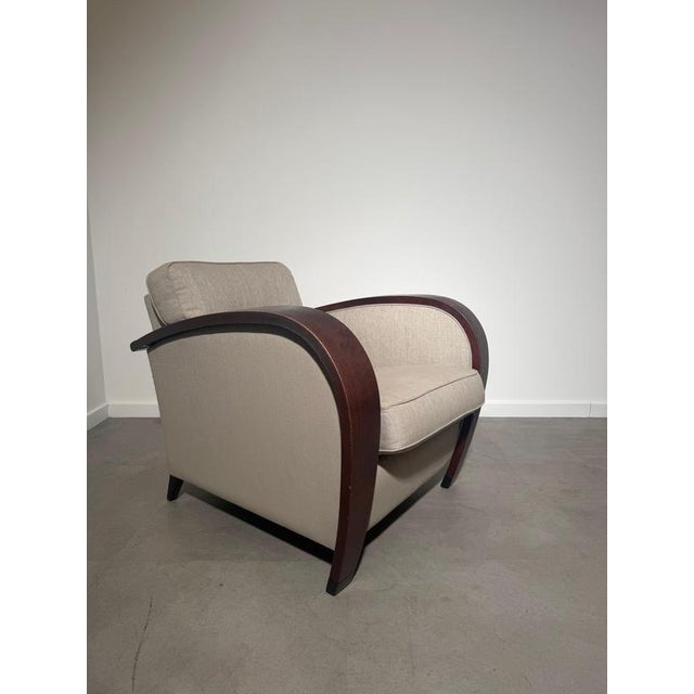 Art Deco Lounge Chair in Curved Wood For Sale - Image 3 of 7