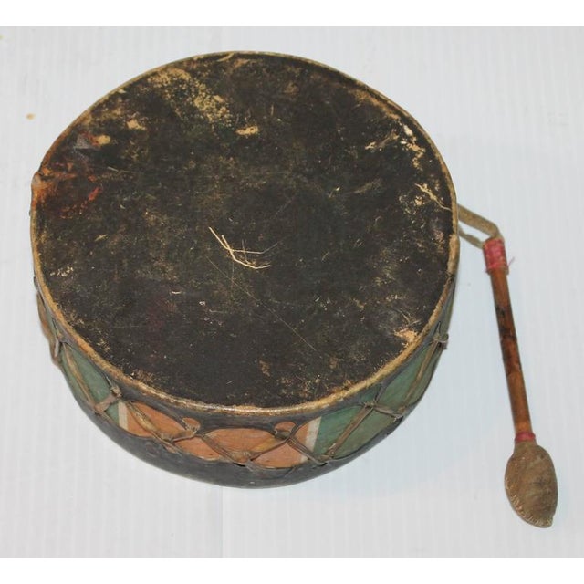 Mid 20th Century Pueblo Original Paint Decorated Drum For Sale In Los Angeles - Image 6 of 7