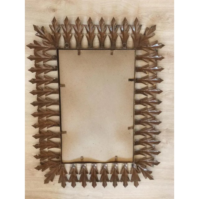 Large Mirror with Gold Metal Vegetable Motifs, 1950s For Sale - Image 10 of 11
