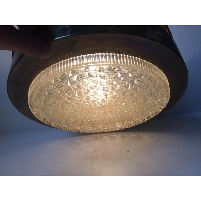 1950s Brass & Crystal Pendant Lamp by Jo Hammerborg for Orno, 1960s For Sale - Image 5 of 7