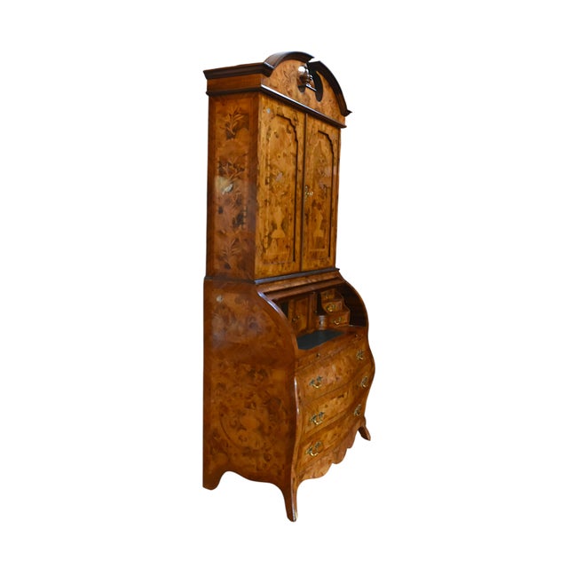 This exquisite Italian rolltop secretary desk is fit for a palace; every detail is breathtakingly elegant, from the...