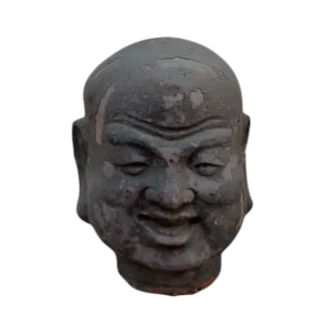 Late 19th Century Smiling Luohan Clay Sculpture