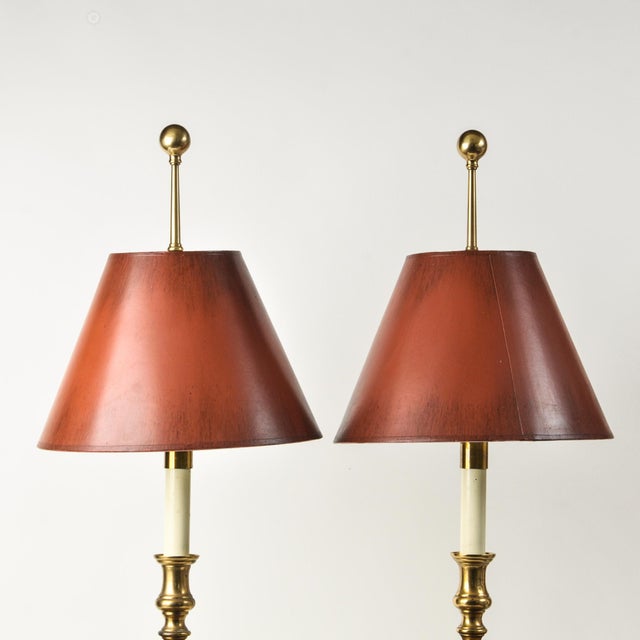 Frederick Cooper 1970s Fredrick Cooper Barley Twist Brass Lamps - a Pair For Sale - Image 4 of 18