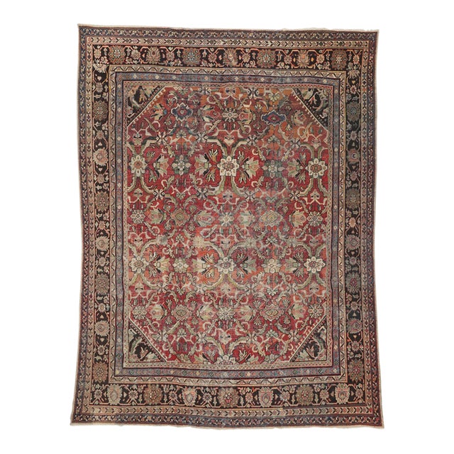 Vintage Persian Mahal Rug, 10'08 X 14'01 For Sale