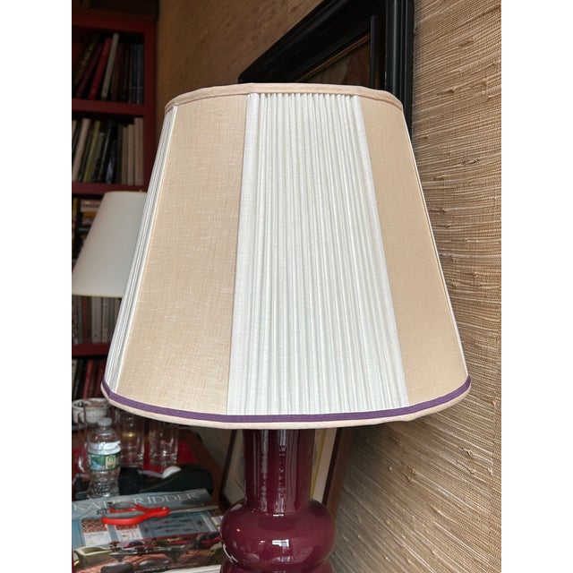 Contemporary Pleated Stripe Lampshade For Sale - Image 3 of 5