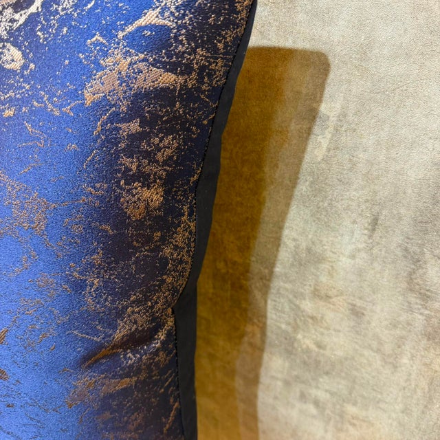 Handmade Blue Abstract Cushion Cover For Sale - Image 9 of 9