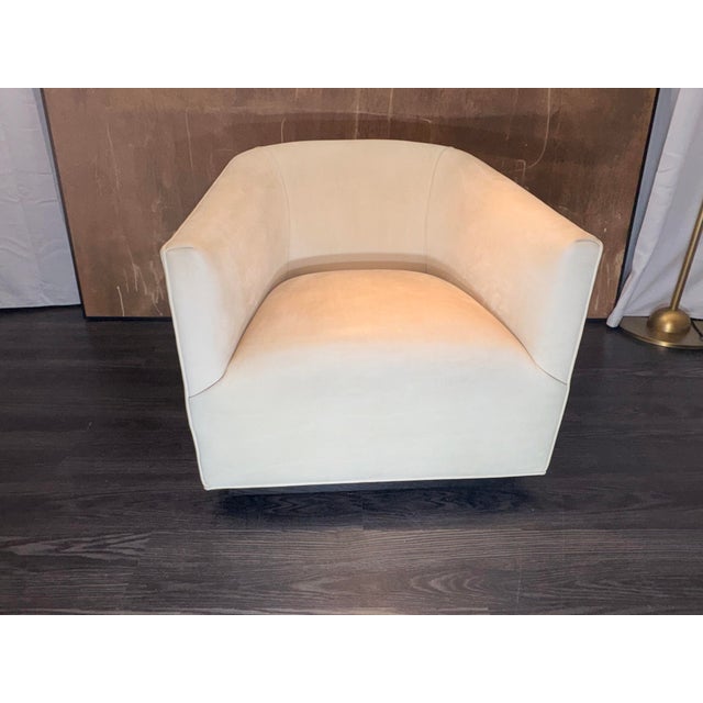 RH 1950s Italian Shelter Arm Leather Chair | Classic Depth | Italian Veneto | Ivory Ivory | Italian Veneto Leather Pre-...