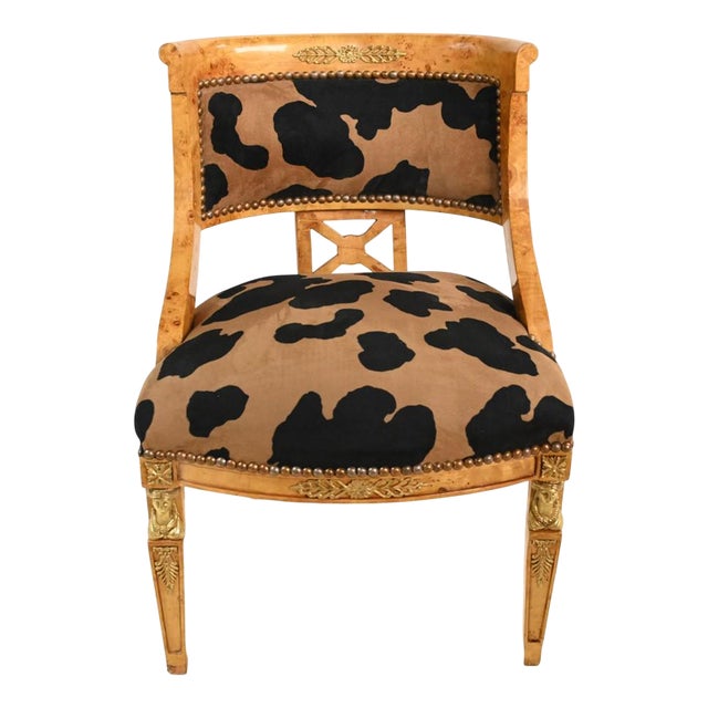 Empire Accent Chair with Leopard Print For Sale