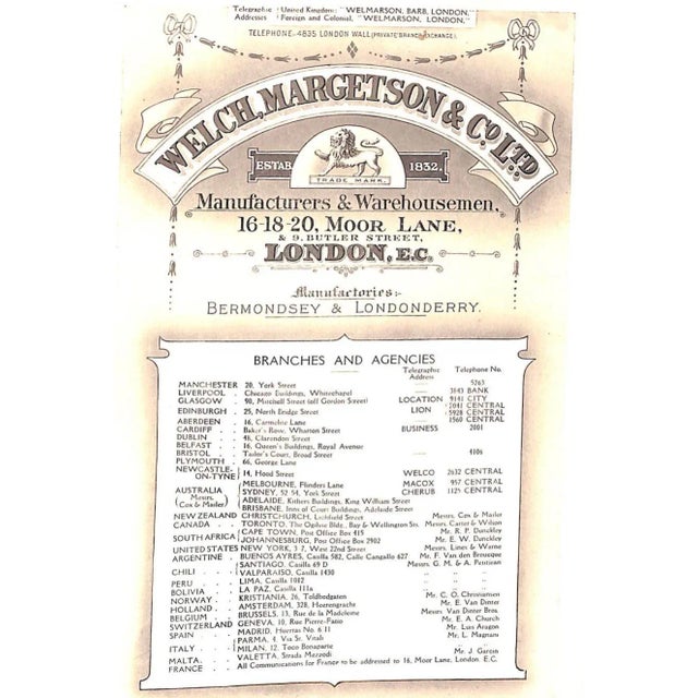 [216] pp. 10" x 7 1/2" General [279] pp. price list 9 1/2" x 6" laid-in rear panel pocket Welch, Margetson and Company, a...