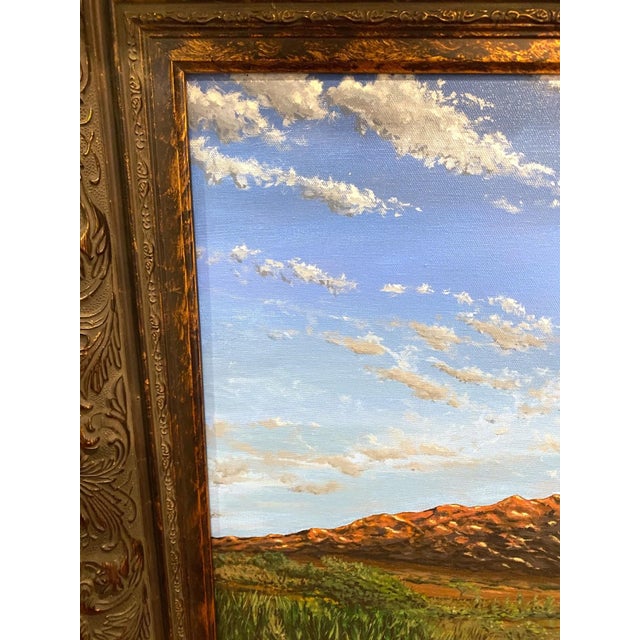 Arizona Mountain Landscape Oil Painting Large 44" Rich Dye Santa Rita Tucson For Sale In San Francisco - Image 6 of 10