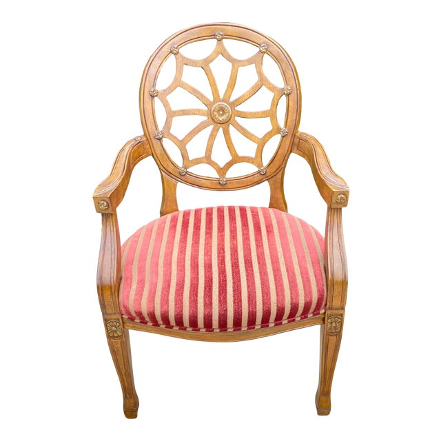 Vintage Mid Century Edinburgh Oak Finish Arm Chair For Sale