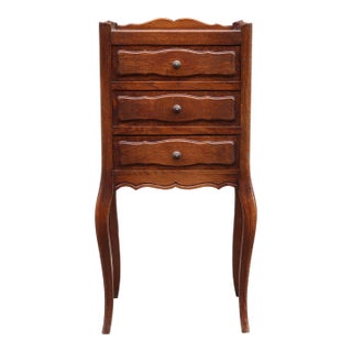 French Antique Oak Nightstand For Sale