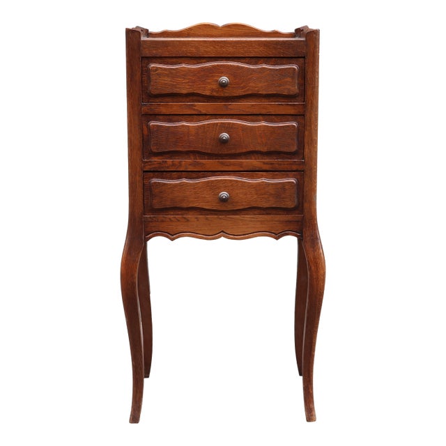 French Antique Oak Nightstand For Sale