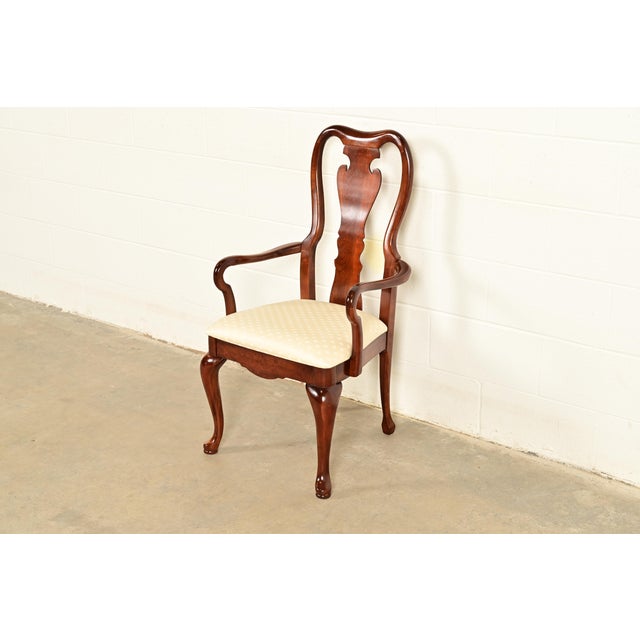 Brown Thomasville Queen Anne Carved Solid Mahogany Dining Chairs | Set of Six For Sale - Image 8 of 15