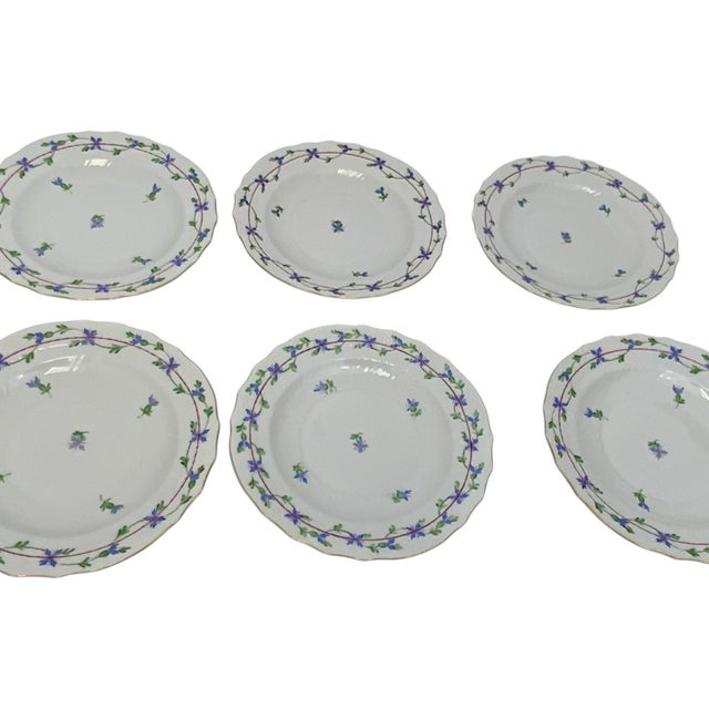 Pink 1980s Herend Blue Garland Porcelain Dinnerware Set Complete Service for 6 - 30 Pieces For Sale - Image 8 of 12